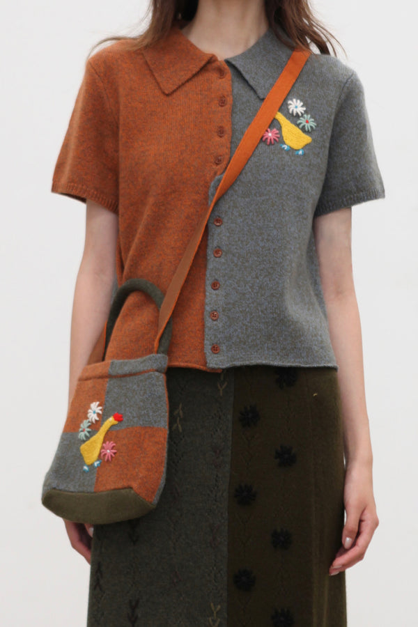 YANYAN KNITS Fall/Winter 2025 Collection: Wool Sweater YYK-YYW25-1311-PINSE (Color Block Design)